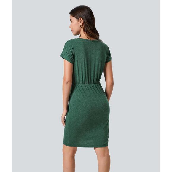 NWT Halara Round Neck Short Sleeve Mini Casual Dress Size Medium - Picture 3 of 11